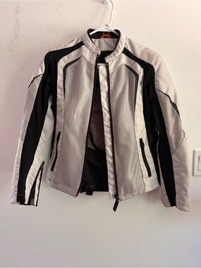 Reax Women's small Light Gray and Black Utility Motorcycle Jacket